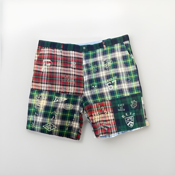 Polo Ralph Lauren Men's 42 Class of '67 Tigers Madras NY Skulls Chino Shorts